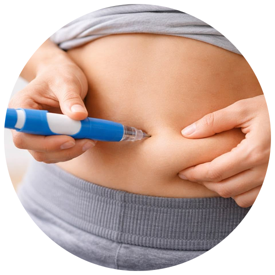 Close-up of a weight-loss injection