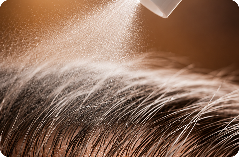 Topical treatment applied to hair