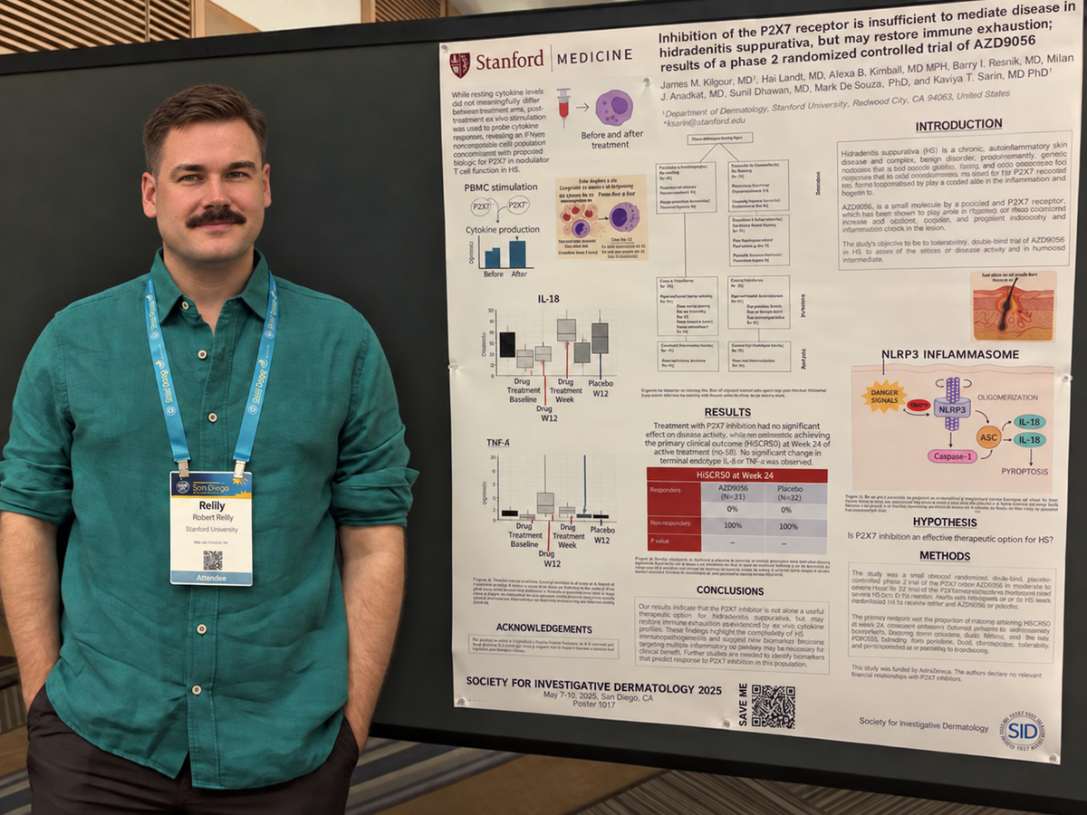 Dr. James Kilgour reviewing follicle research at Stanford