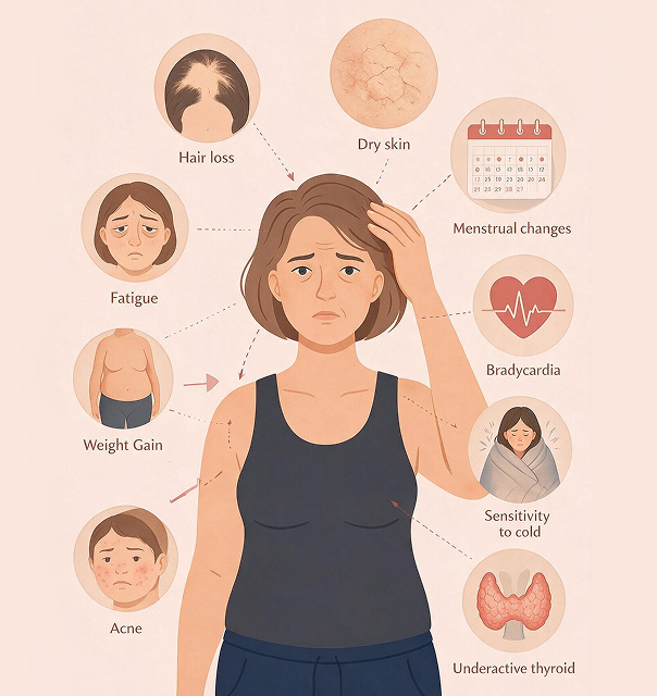 Illustrated hormonal symptoms